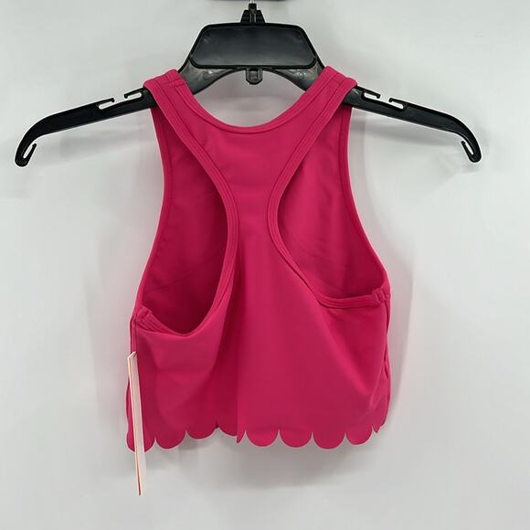 AQUA Athletic Women's Scallop Hem Crop Top - Magenta Pink - XS - NWT - Picture 5 of 5